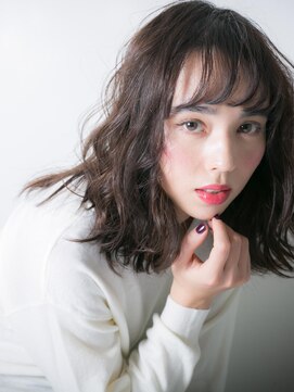 カバーヘア ブリス 上尾西口店(COVER HAIR bliss) *bliss上尾*透け感バングくせ毛風無造作カールのくびれミディx