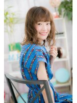 ミック ヘアアンドビューティー 大山店(miq Hair&Beauty) ミルクベージュ♪ミディアムゆるふわカールレイヤーミディc1