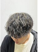 刈り上げマッシュ波巻きスパイラルパーマメンズメッシュ