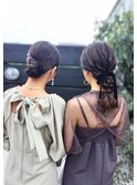 お友達と結婚式およばれヘア♪
