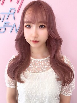 ミミヘアーガーデン(mimi hair garden) 韓国風ピンクベージュ/レイヤーカット/ダブルカラー 10代20代
