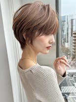 ショートボブ髪型30代40代50代前髪あり前髪なし面長丸顔【倉田】