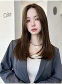 美髪レイヤーカット/顔まわりレイヤー/くびれロングレイヤー