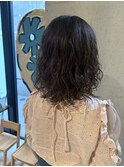 ミディアムハードパーマ スパイラルパーマ 顔まわりレイヤー