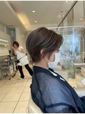 30代40代大人可愛い丸みショートボブ似合わせ小顔カット摂津本山