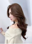 ロンググレージュ韓国ヘアオリーブベージュ_ba580693