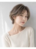 大人ショートボブ白髪ぼかし脱白髪染め30代40代50代60代♪