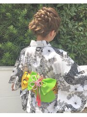 浴衣ヘアアレンジ　ヘアセット