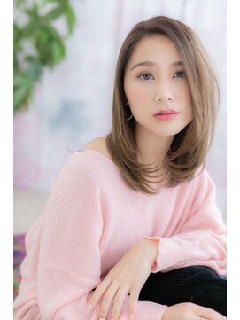 ミック ヘアアンドメイク アップ 駒込店(miq Hair&Make up) おフェロワンカール*外国人風インナーカラーセミディ