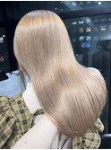 ミルクティーベージュダブルカラーインナーカラーケアブリーチ