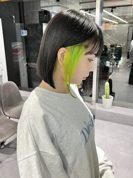 ファイブバイジエクト 堀江(FIVE by The Ect) インナーグリーン ボブ