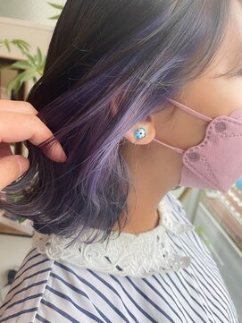 グーフィートーキョー 銀座(Goofy Tokyo) イヤリングカラー/ラベンダー/ボブ/インナーカラー/mv