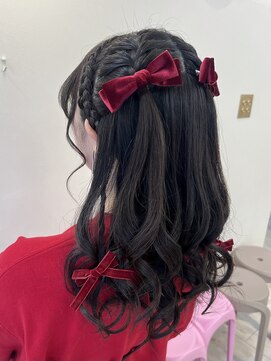 ヘアメイクアンドセットサロン リッコ(Hair make&set salon Ricco) 編み込みハーフツイン/梅田ヘアセット