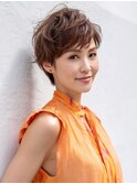 ☆ホワイトグレージュミニウルフデジタルパーマチェリーブラウン