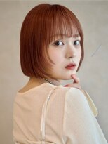 ガーデンヨコハマエスト(GARDEN YOKOHAMA est)&nbsp;切りっぱなしボブ レイヤーカット アプリコットオレンジ