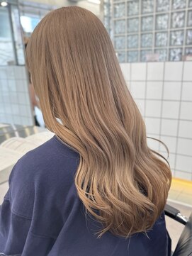 サンクマーケット 渋谷(cinq MARKET) 渋谷ブリーチカラーハイトーンカラーミルクティーベージュ30代