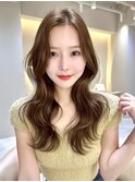 チャコール/オリーブグレー/レイヤーカット小顔顔周り韓国新宿