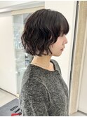 ゆるふわパーマボブパーマショートボブニュアンスパーマ