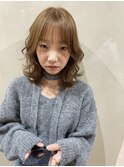 ハッシュカット巻き髪仕上げ