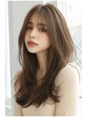 ハッシュカットミディアムレイヤーシャギー韓国ヘア