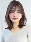 韓国風くびれミディアム×透明感カラー