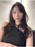 くびれレイヤーオリーブベージュヘーゼルベージュハッシュカット