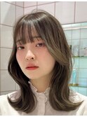 ダークパープル×ナチュラルショート［髪質改善/縮毛矯正］