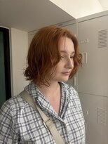 ビーヘアー 近鉄八尾店(Bee.hair)&nbsp;オレンジブラウンのウェーブボブ／八尾