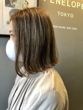 ペネロープ(Penelope) ［新宿］前下がり外はねボブ/ハイライト　担当　夕島
