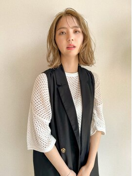 ヘアサロン セロ(Hair Salon SERO) ミルクティーベージュ_伸ばしかけミディ