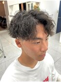 無造作パーマ波巻きパーマ波巻きスパイラルパーマツーブロック