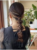 お呼ばれヘアセット-編みおろし