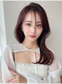 ★小顔前髪ワンカールレイヤーカット黒髪ネビージュボブルフ