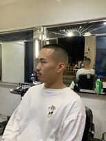 メリケンバーバーショップ フクオカ(MERICAN BARBERSHOP FUK)&nbsp;べリーショートダークアッシュニュアンスパーマ韓国マッシュ