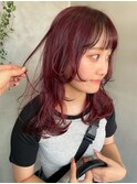 赤髪　レッドカラー　レイヤー　ウルフ　ワインカラー