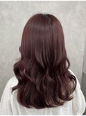 ブリーチ１回ワインレッドカラー♪♪