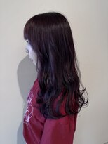 アチーブティルスマートサロン 豊川末広通店(achieve till Smart Salon)&nbsp;艶髪ピンクバイオレットカラー×ゆるふわウェーブ巻きロングヘア