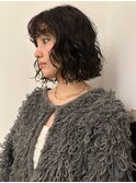 ボブパーマドライパーマボブ前髪パーマ黒髪パーマ