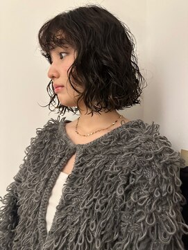 ニーム(nimes) ボブパーマドライパーマボブ前髪パーマ黒髪パーマ