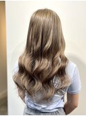 プルエクステで叶える！胸下ロング透明感パールベージュ☆