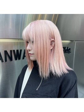 インク 渋谷(INK.) イメチェンヘアスタイルアンブレラカラーピンクベージュ