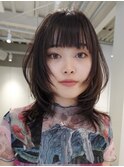 天神大名レイヤーカット大人レイヤーくびれヘアロング今泉