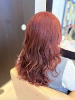 ヘアショップエヌアンドエー 久喜 栗橋店(hairshop N&A)&nbsp;暖色ピンクブラウンの透明感ウェーブロング