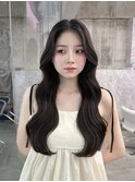メルティカラー似合わせカットフェミニンロング韓国レイヤー