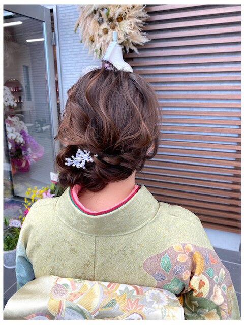 ヘアセット　サイド編みおろし