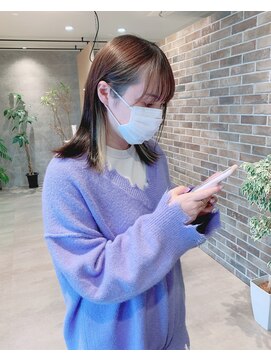 デルタ(Delta) 【Delta】ストレートミディアムボブ×インナーカラー