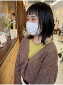 オン眉×ウルフボブ