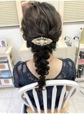 ウェーブとねじりのルーズ編み下ろし