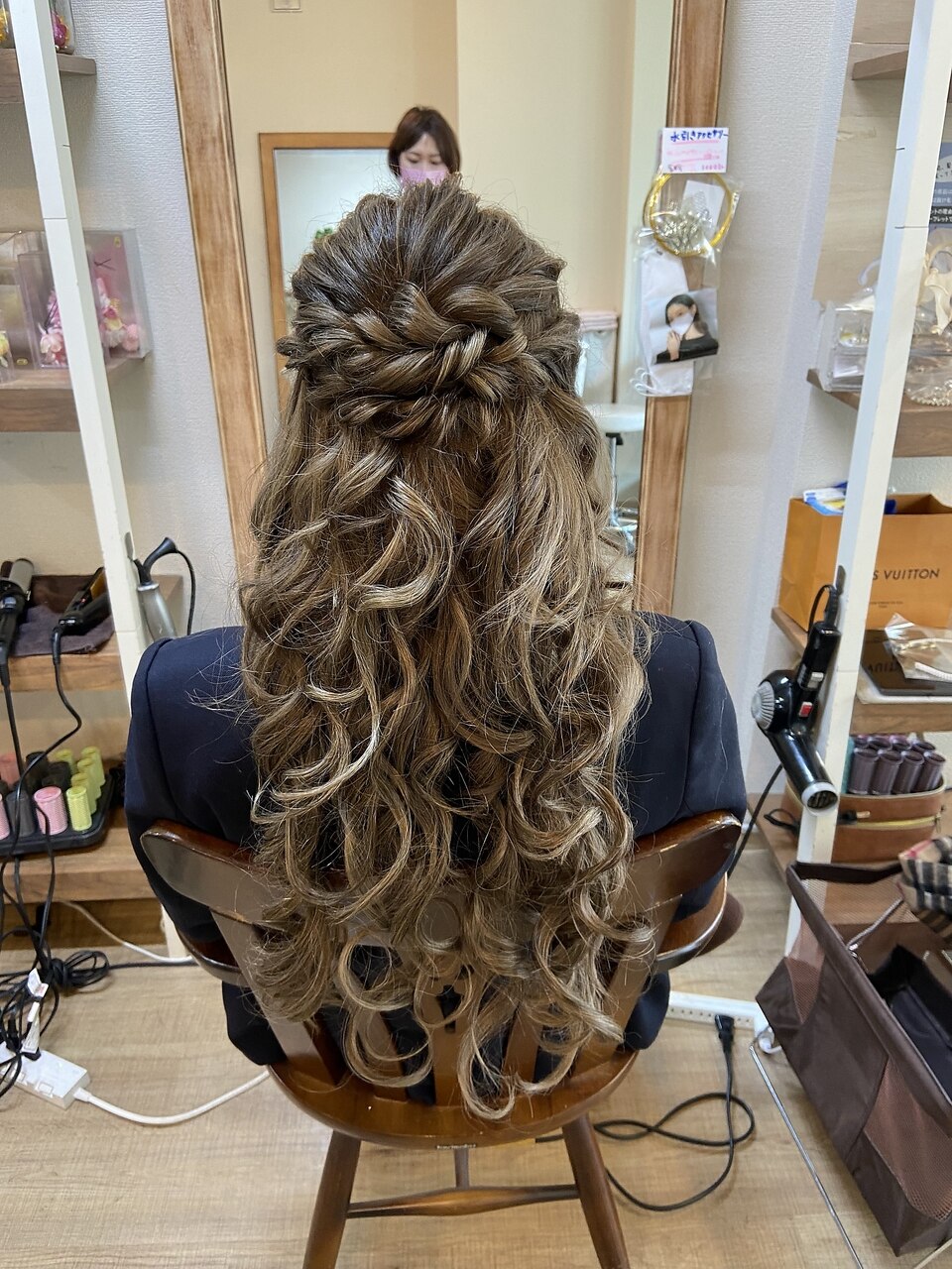 正規品♡ロブション♡ペアセット♡上下セット＆ワンピース 卒業式ロングハーフアップアレンジ【ヘアセット/立川/立川南