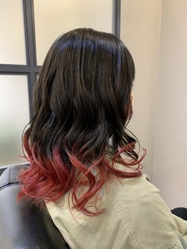 ルシードスタイルアートラッシュ(LUCIDO STYLE ARTRUSH) 裾カラー レッド